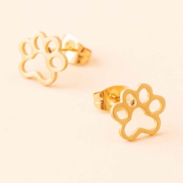 Paw Print Stainless Steel Stud Earrings Nwt 12$